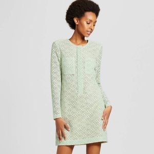 Women's Mint Green Long Sleeve Lace Dress