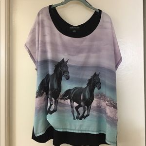 3xl forever 21 horse design shirt!