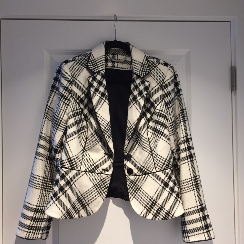White House Black Market Plaid Blazer | 8