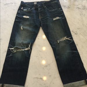 AG Ex-boyfriend Crop, size 26R, distressed denim.