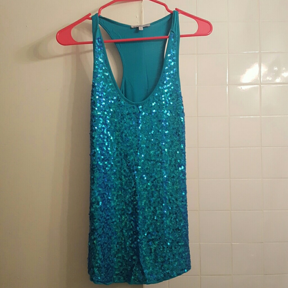 Razorback sequin blue tank top