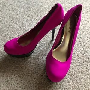 Neon pink heels