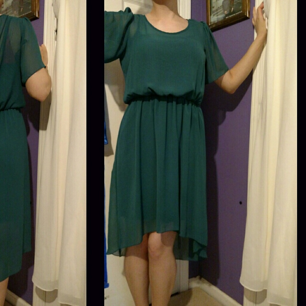 High-Low Green Dress