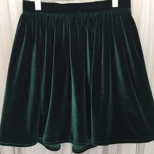 American Apparel Dark Green Velvet Skirt