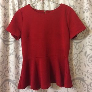 Red peplum blouse