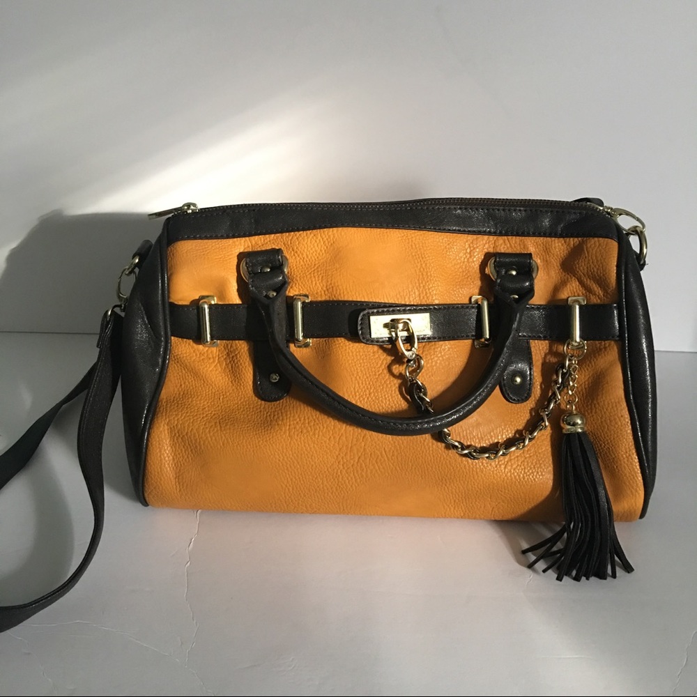 Brown and Yellow Steve Madden Handbag.