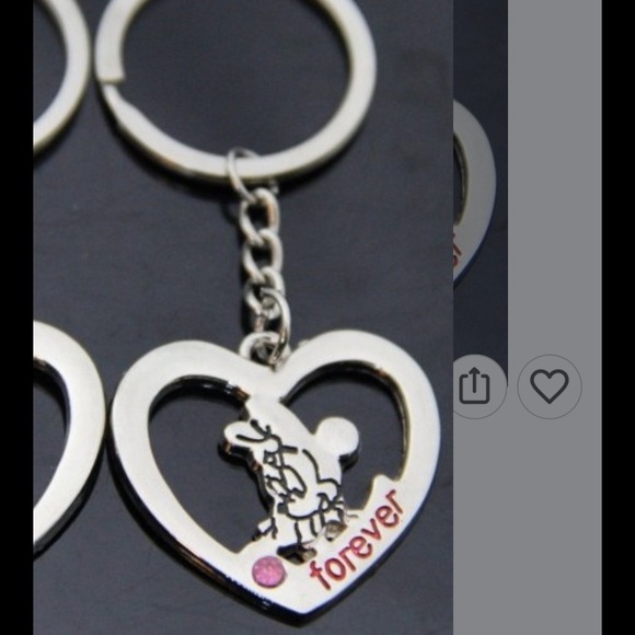 New MICKEY &MINI MOSS LOVE YOU FOREVER 2 KEYCHAIN - Picture 3 of 3