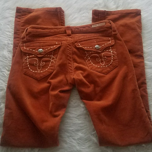 orange rock revival jeans