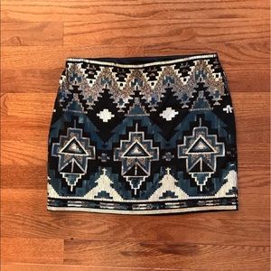 Express NWT Aztec sequin skirt xs