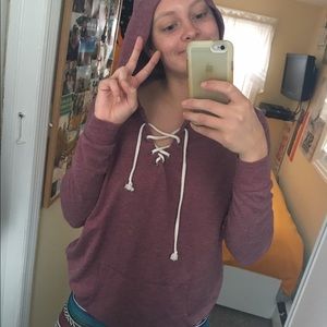 Comfy Lace-up Sweatshirt