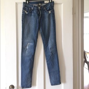 Rag & Bone light wash distressed skinny jeans