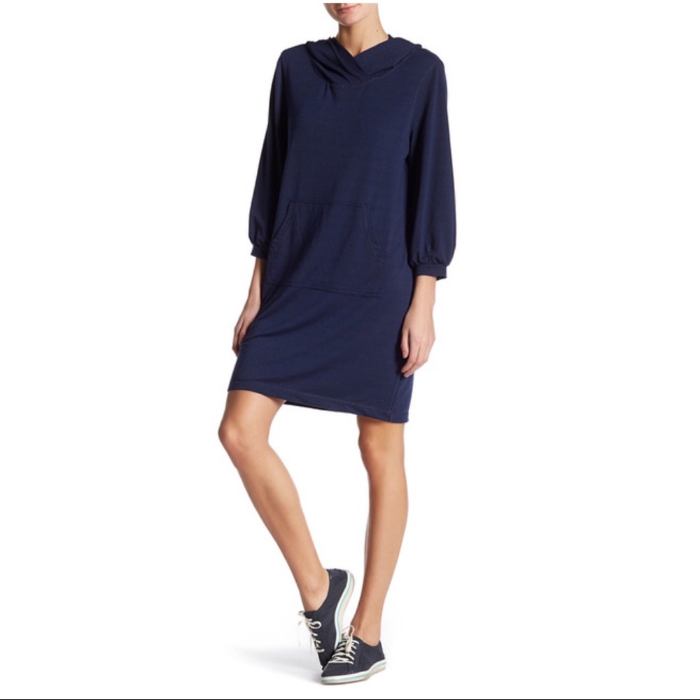 MAX STUDIO KANGAROO POCKET FRENCH TERRY DRESS