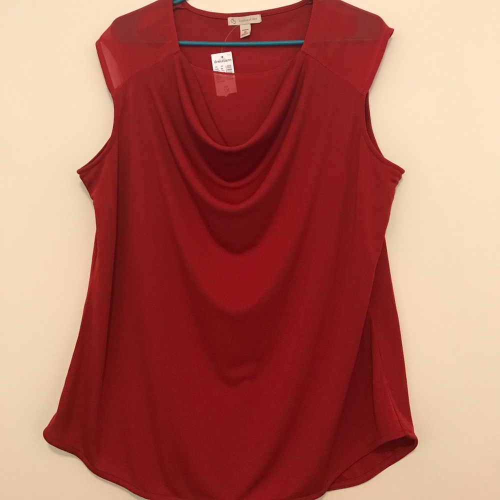 Brand new red scoop tank top.