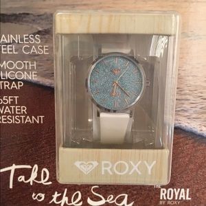 Roxy Watch Royal Silver Tone & Wht silicone strap