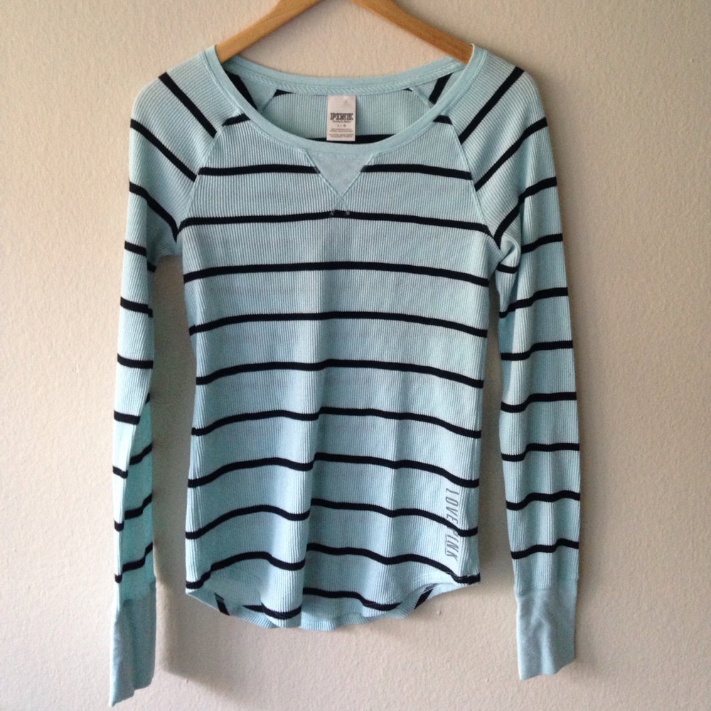 PINK VS Striped Thermal Top Size L