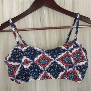 Patterned Bralette with Strappy Back