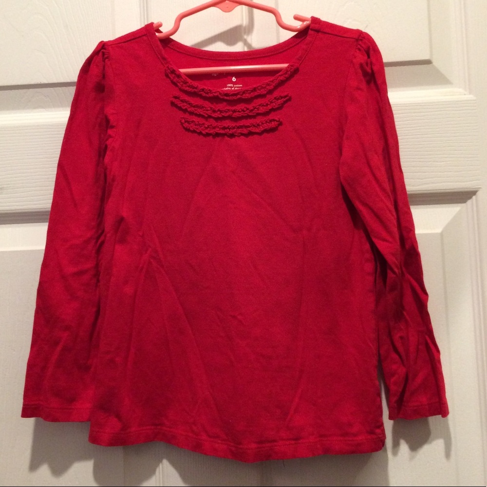 Little Girls Long Sleeved Red Top