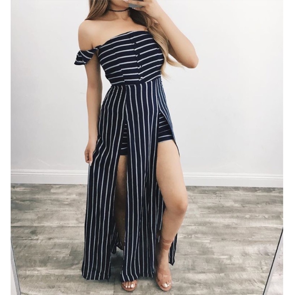 Striped Maxi Romper