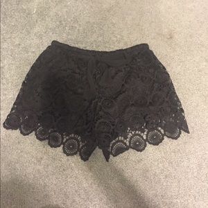 Lace black shorts