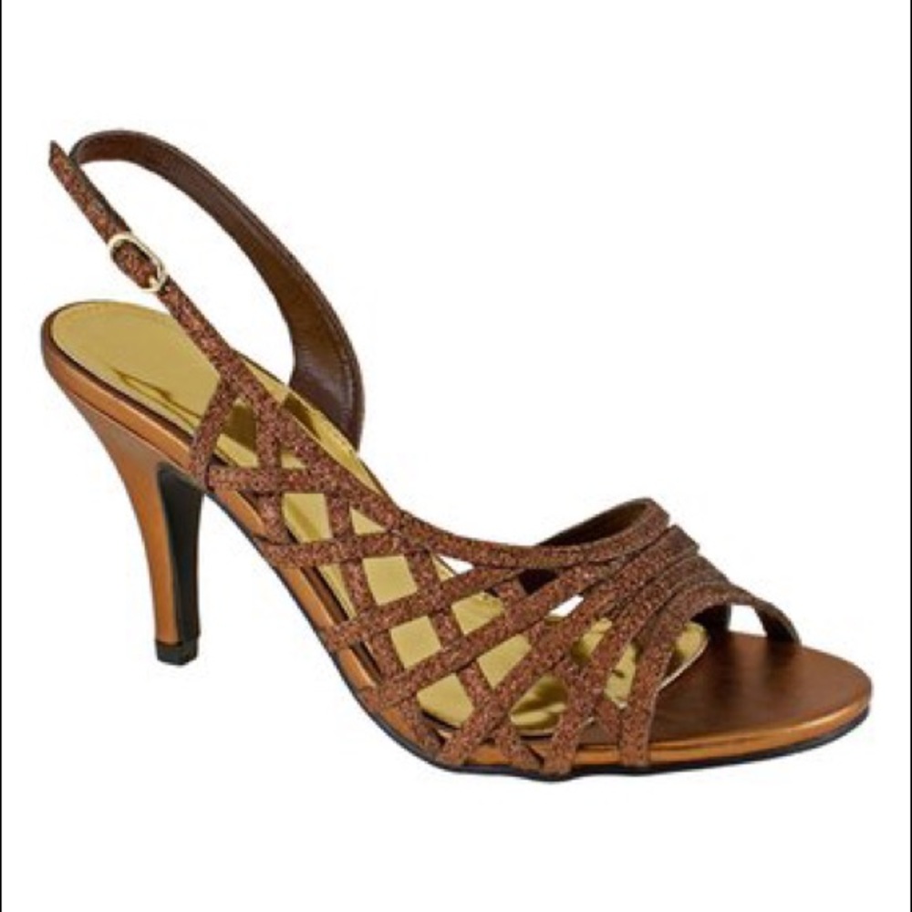 Sparkly Bronze high heel sandals