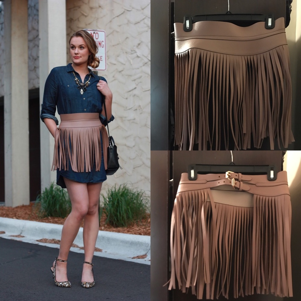 BCBG Fringe Contour Belt