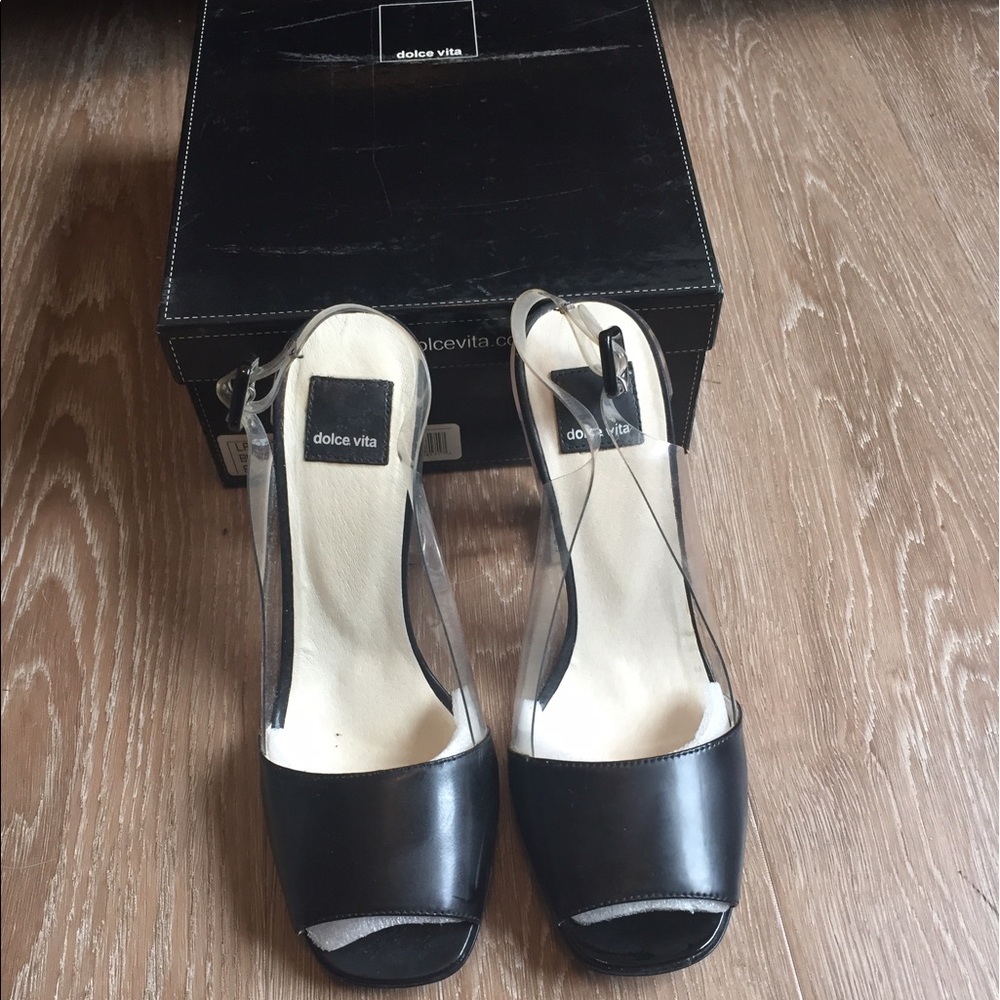 *SOLD* Dolce vita patent leather lucite heels