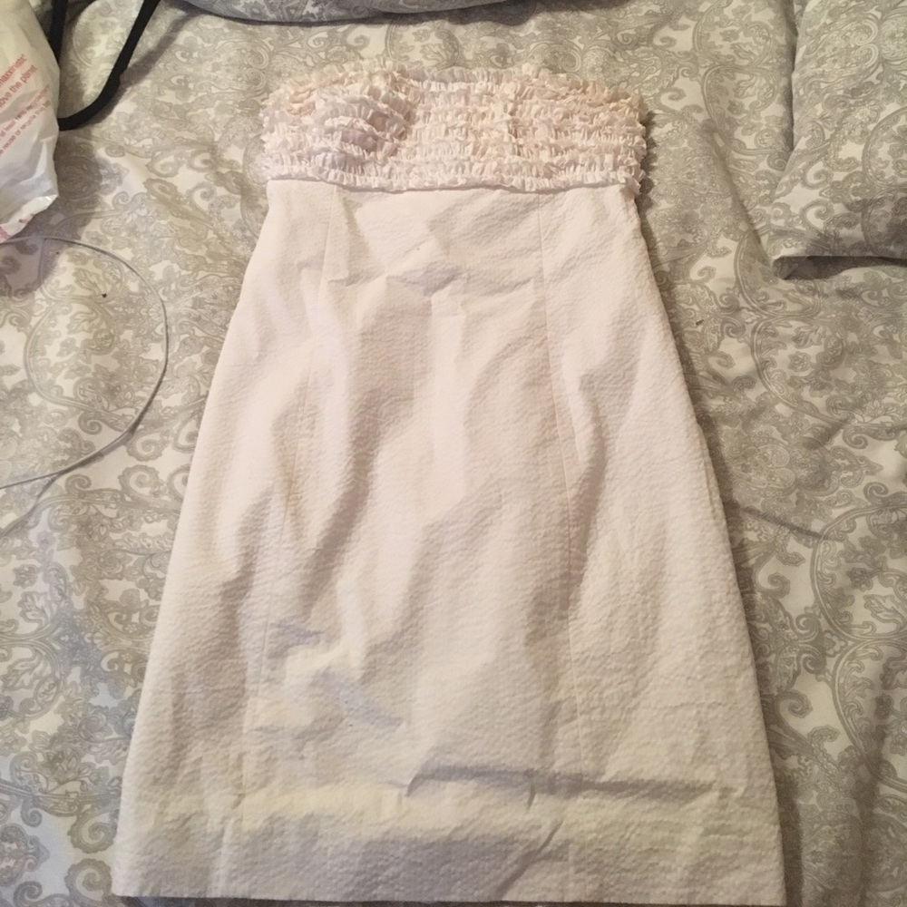 Lilly Pulitzer Strapless White Ruffle Dress Size 4