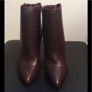 Just Fab Maroon Leather Booties - Size 7.5