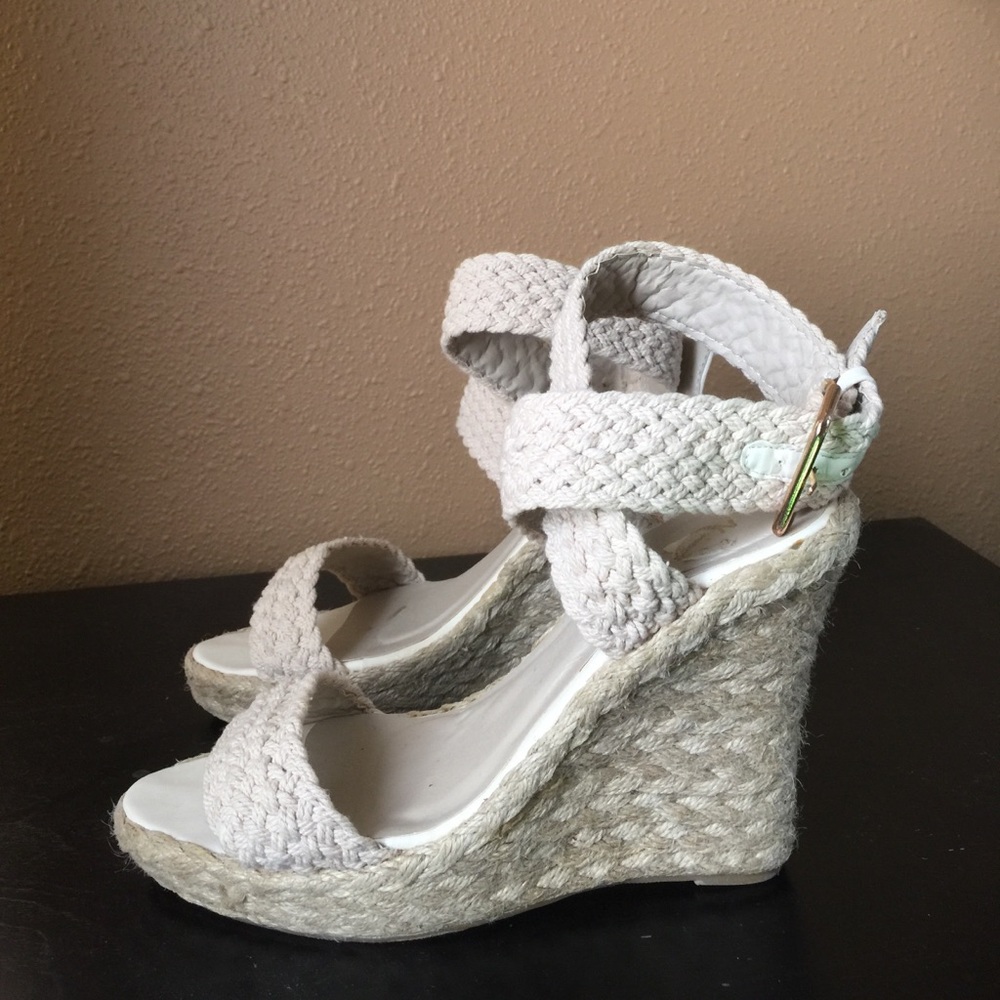 Wraparound wedge sandals