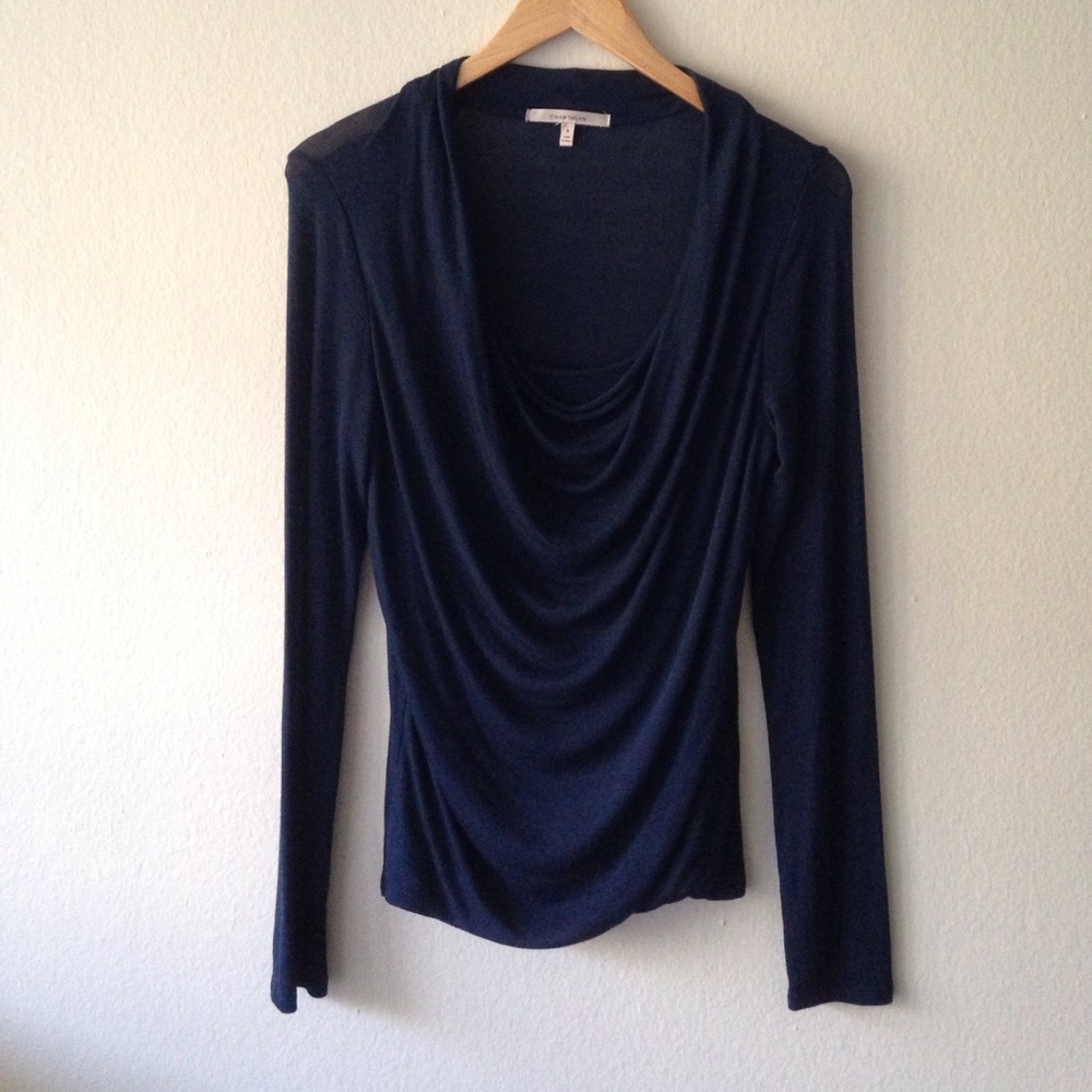 41 Hawthorn Draped Neck Long Sleeve Shirt Size S