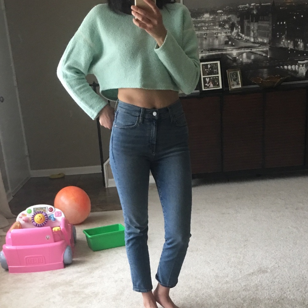 American apparel reversible cropped sweater