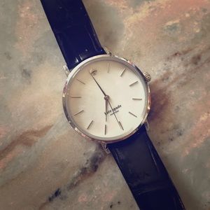 kate spade Watch with Black Leather Band