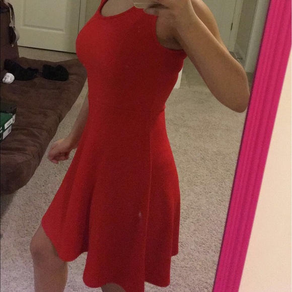 Red fit & flare dress - Picture 2 of 5