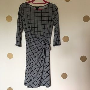 Ann Taylor Windowpane Belted Dress