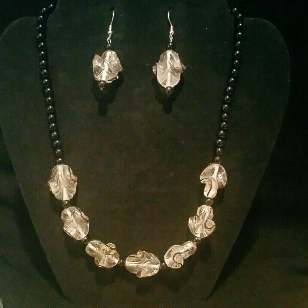 Handmade necklace and earrings
