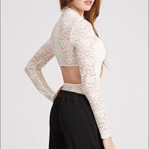 GUESS white lace bodysuit