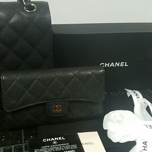 CHANEL BLACK LONG WALLET