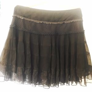 Free People Black Silk Mixed Media Mini