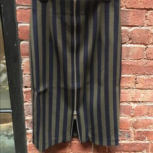 Striped pencil skirt