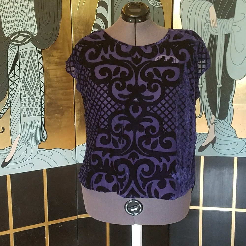 Lane Bryant cute purple sheer top