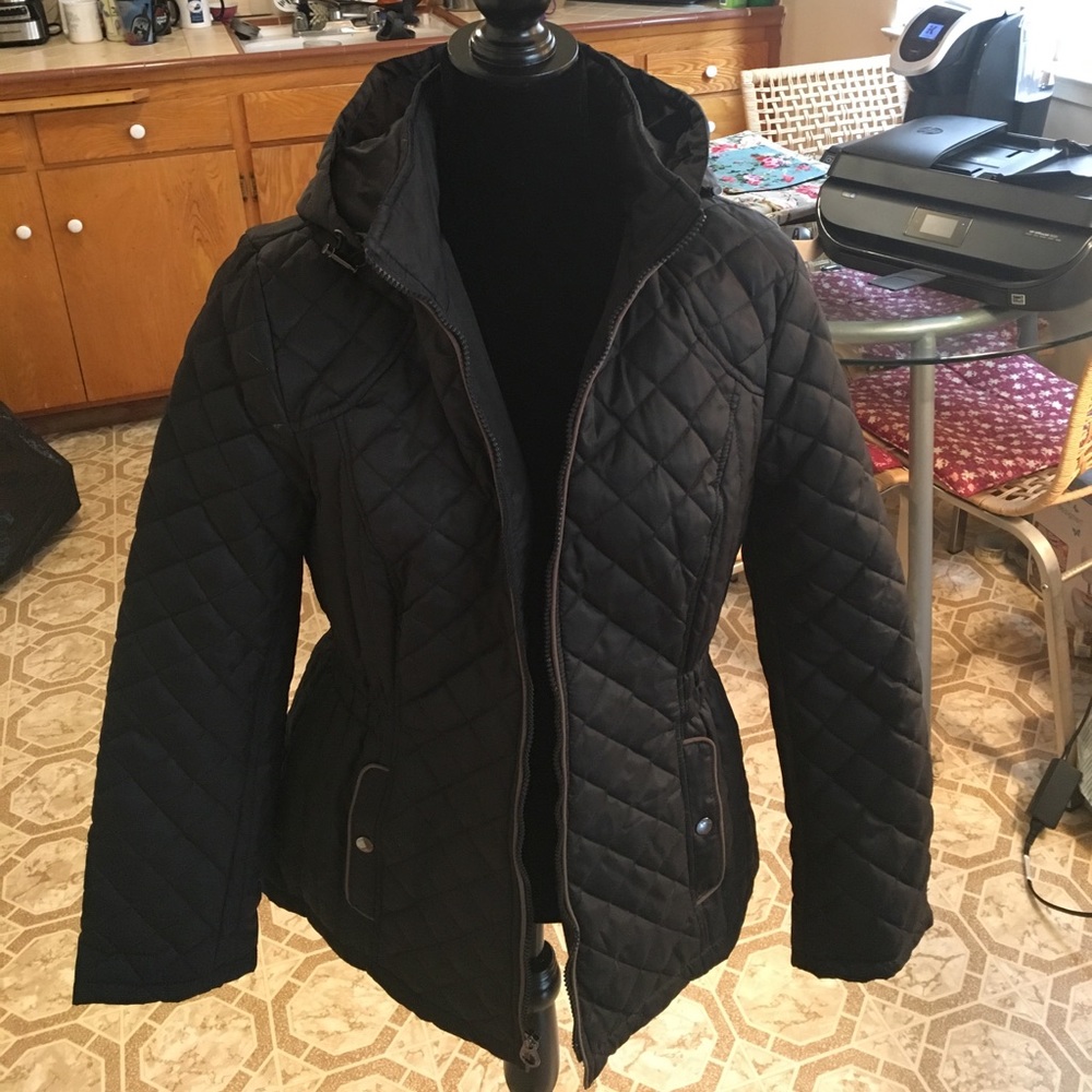 Black quilted jacket