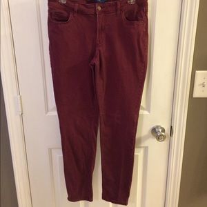 Burgundy Rockstar Midrise Old Navy pants