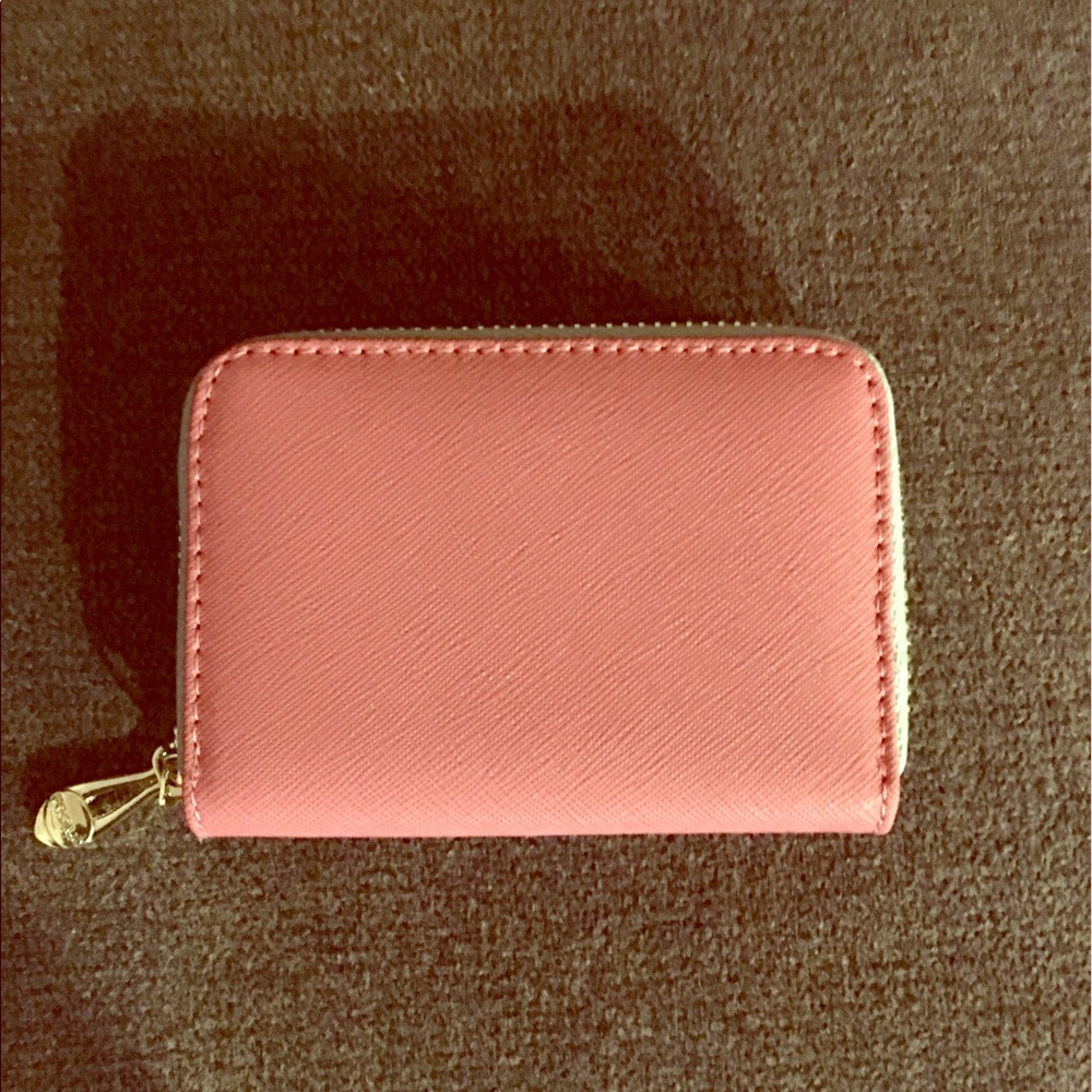 Pale coral change purse with mint accent!