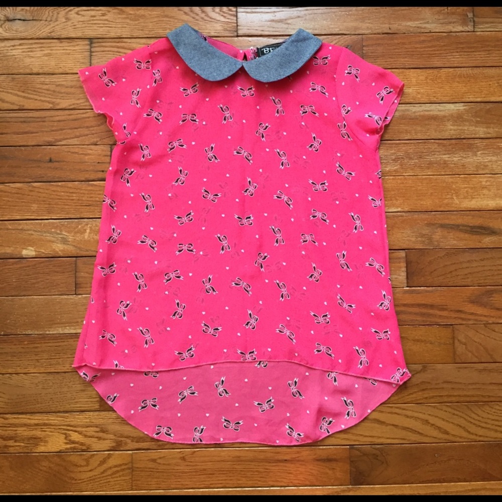 Pink bow blouse Size 12 youth