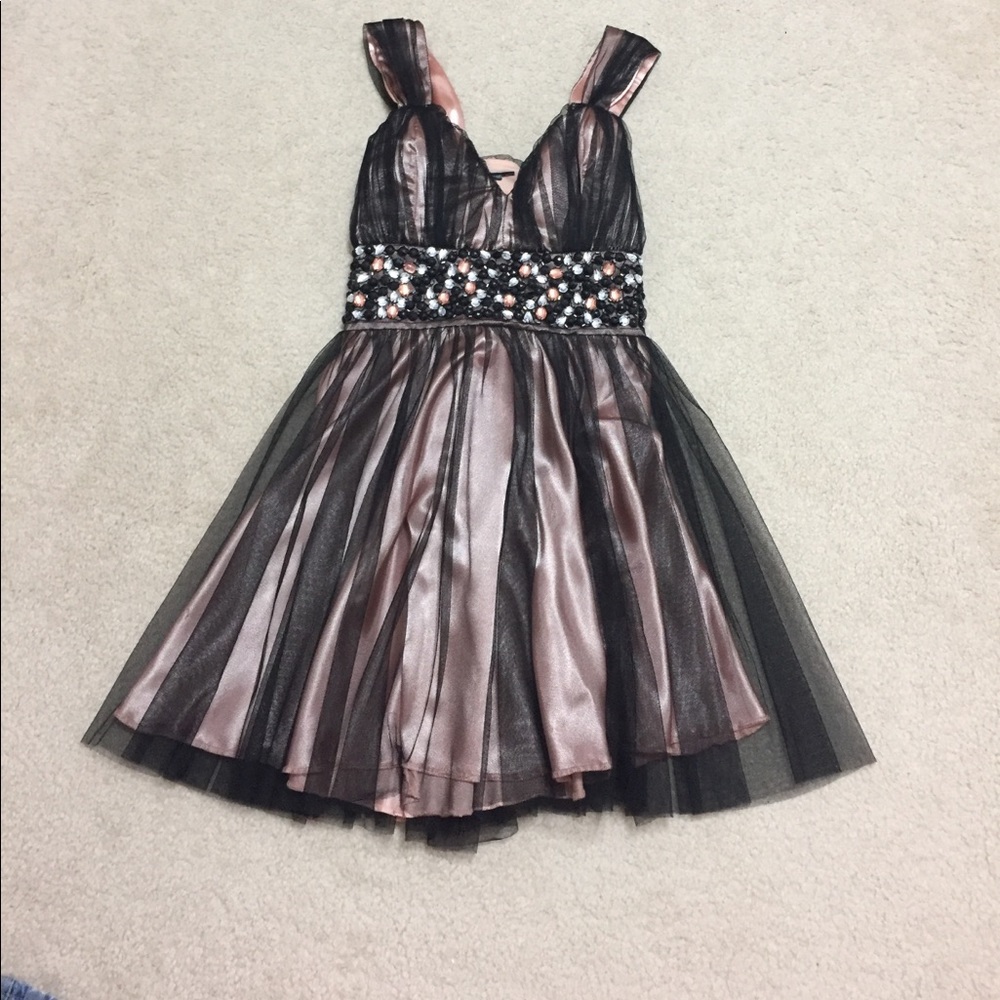 Black and Nude Homecoming Dress