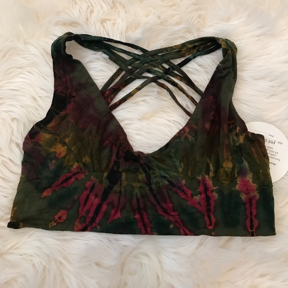 Jeweled Colored Tie Dye Bralettes - Picture 3 of 8