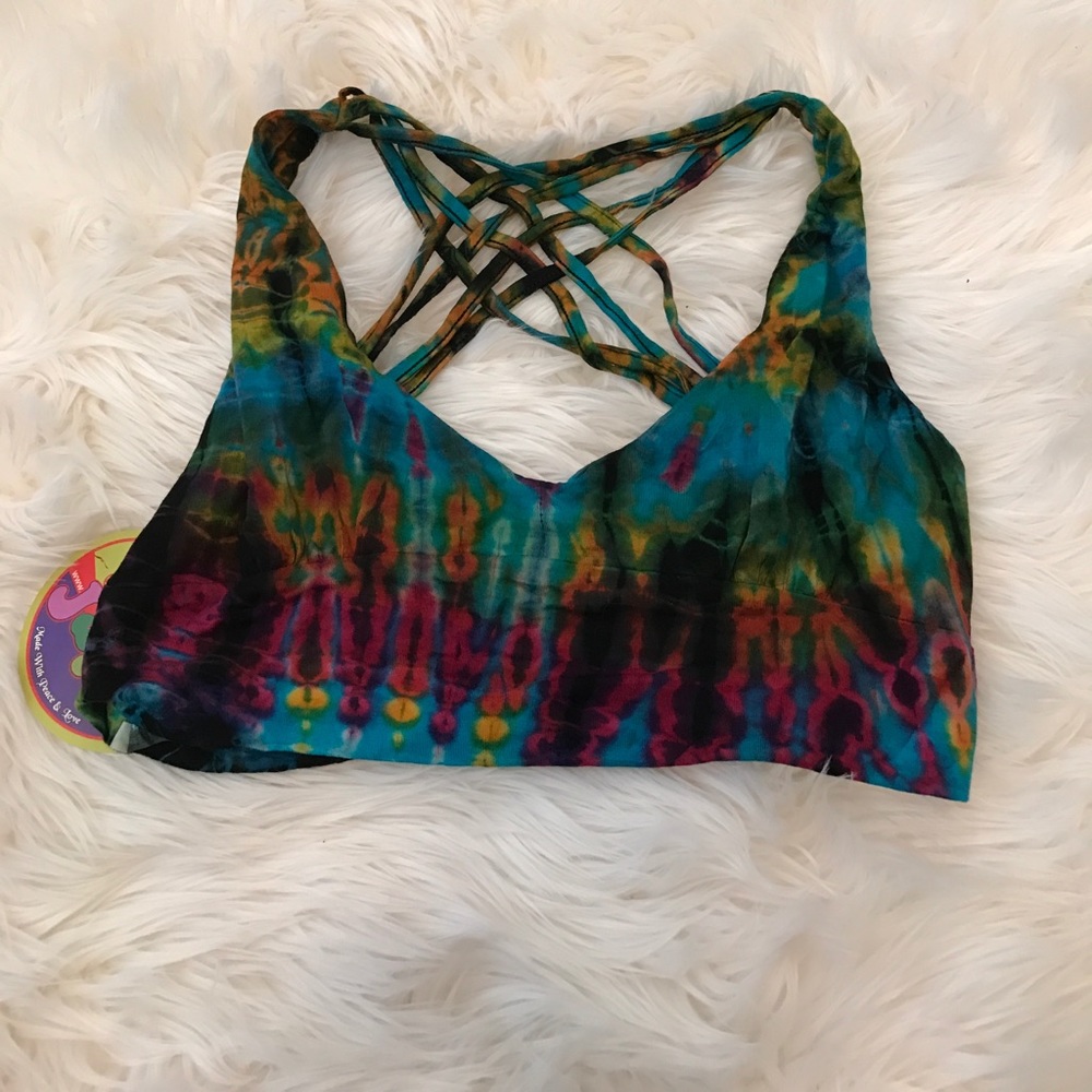 Jeweled Colored Tie Dye Bralettes - Picture 4 of 8