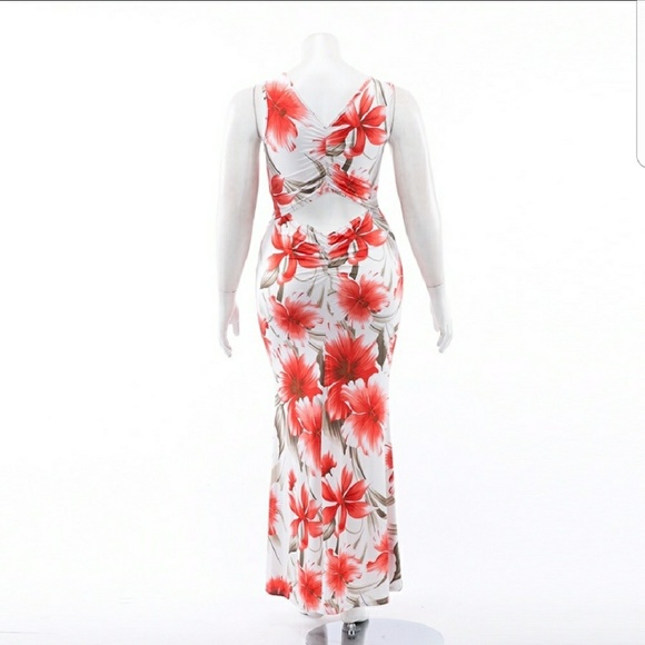 🔥LAST ONE🔥🌺 CORAL/ CREAM "DIAMOND BACK" MAXI - Picture 3 of 7