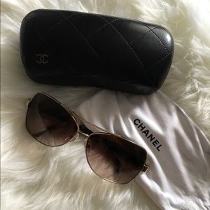 Chanel Gold Metal Sunglasses