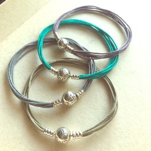 FOUR multi strand pandora bracelets